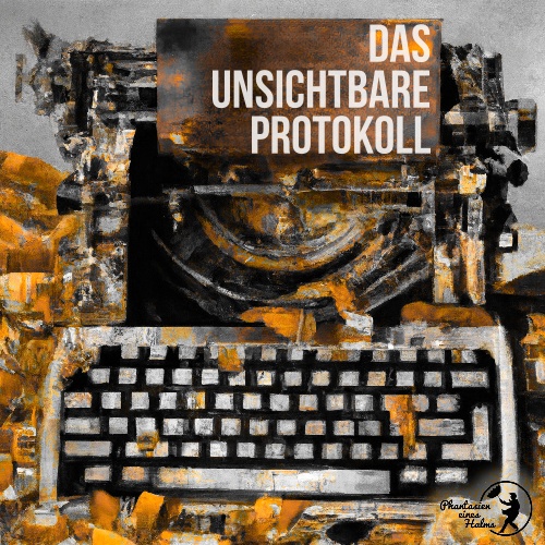 Cover: Das unsichtbare Protokoll, zeigt eine alte Schreibmaschine
