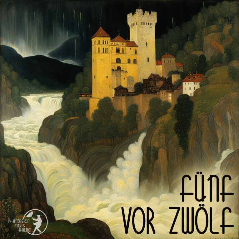 Cover: Fünf vor Zwölf, zeigt ein Schloss in der Flut