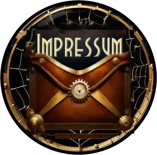 Logo Impressum, zeigt alten Brief in Spinnennetz